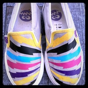 Neon Eaters Gray Bolt Slip On Sneakers